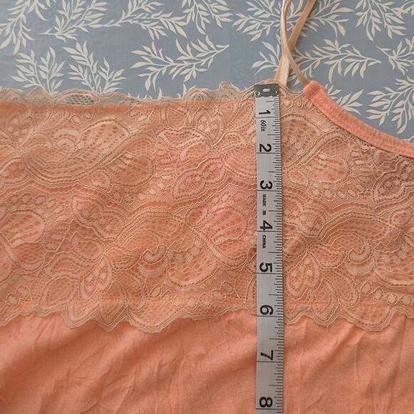 Juniors Sz L Orange Lace Textured Y2K 90s Fairy Beachy Maurices Tank Top - Picture 8 of 11